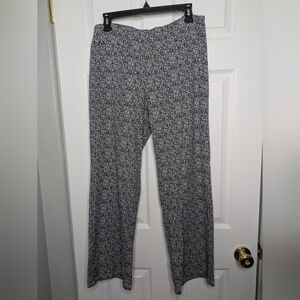 J McLaughlin Wide Leg Catalina Cloth Pull On Pants Black And White Pattern Large